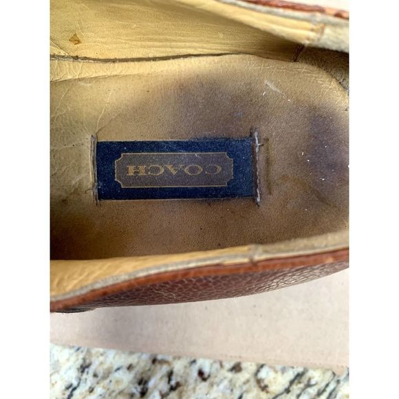 Coach men\'s cap toe Oxford shoes size 10 Brown made in Italy